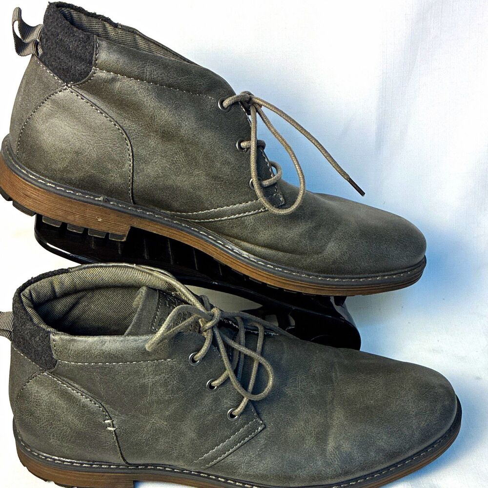 Bullboxer B-52 Men's Gray Chukka Ankle Boot, Lace Up, Synthetic, US 12